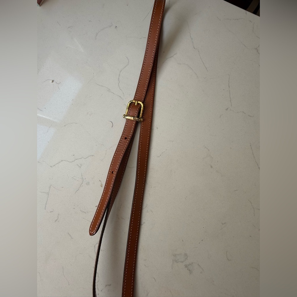 Vintage CELINE Macadam Crossbody Saddle Bag Brown PVC Leather Trim Paris - Picture 7 of 16